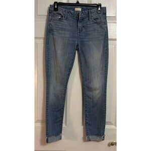 MOTHER Looker Ankle Fray Tourist Trap Jeans Raw Hem Distressed Casual,  Size 25